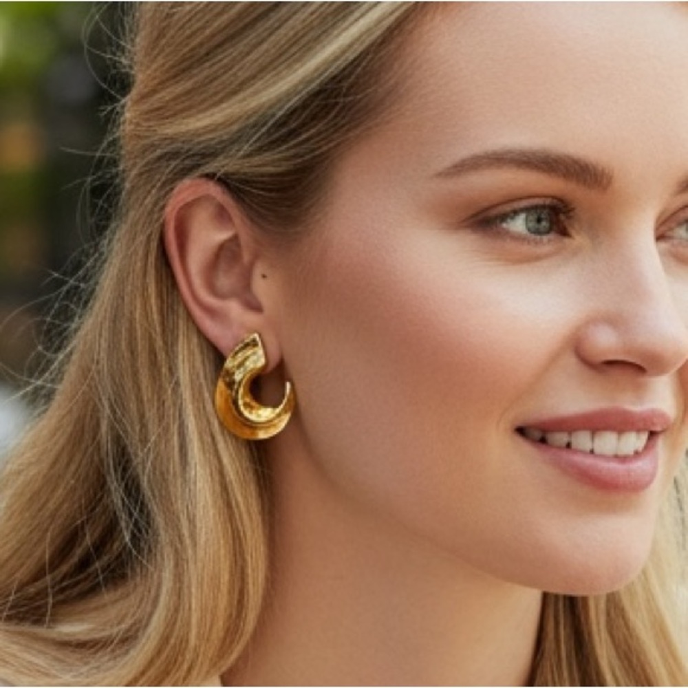 Napier Vintage Gold Crescent Clip-On Screw Back Earrings
